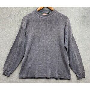 Vtg Coleman Men's Pullover Waffle Knit Sweater Vintage Gray Camping Hiking Large